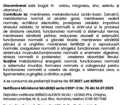 eticheta beneficii oncomineral